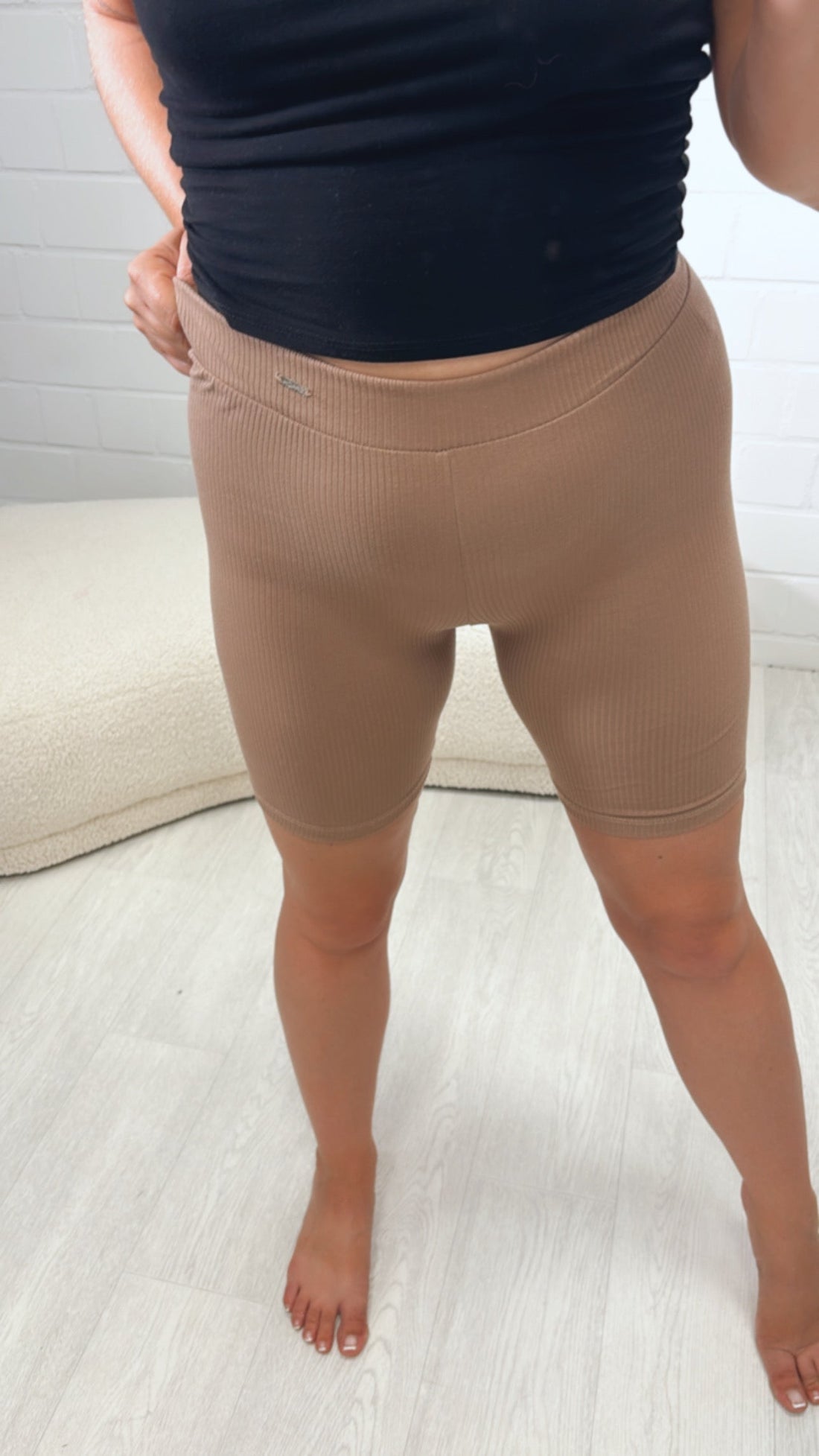gerippte Radler Hose " 6571 " / braun Art. 10286